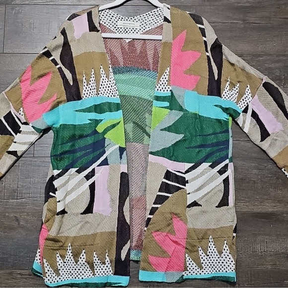 Anthropologie Aldomartins Cardigan Sweater Geometric Print - Picture 4 of 8